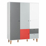 Armoire 3 portes Rouge CONCEPT