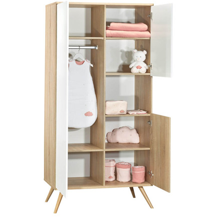 Chambre TRIO Lit 120x60 + Commode Rose + Armoire SEVENTIES SAUTHON - 5