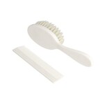 Brosse et peigne plastique blanc