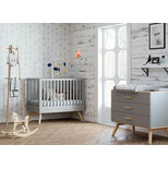 Chambre DUO NAUTIS lit 70x140 commode gris