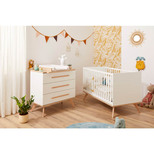 Chambre DUO Lit 60x120 + Commode FANON Blanc