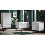 Chambre TRIO Lit 70x140 Commode Armoire BOSQUE Blanc