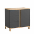 Chambre ALTITUDE lit 60x120+commode+armoire Gris VOX - 3