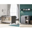 Chambre DUO Lit 60x120 Commode LEAF Graphite/Bois VOX