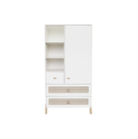 Armoire 1 porte 3 tiroirs tressage rotin MARELIA Neige