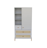 Armoire 1 porte 3 tiroirs tressage rotin MARELIA Lune