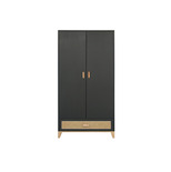 Armoire 2 portes Façade cannage rotin NAMI Onyx