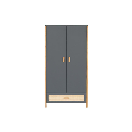 Armoire 2 portes Cannage Tressage Rotin OCEANIA Silex THEO