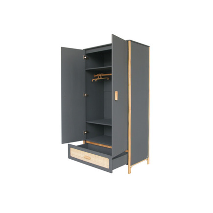 Armoire 2 portes Cannage Tressage Rotin OCEANIA Silex THEO - 2