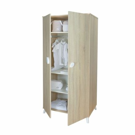 Chambre TRIO Lit 60x120 Commode Armoire EDEN Bois/Blanc BEBE9 CREATION - 2