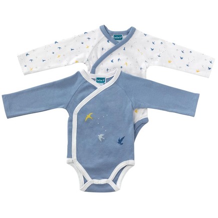 Lot de 2 bodies prematuré GAIA bleu BEBE9 CREATION - 4