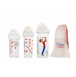 Set de 3 biberons gigognes (360ml et 210ml) Papa-Bébé