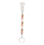 Attache sucette silicone Rose blanc beige