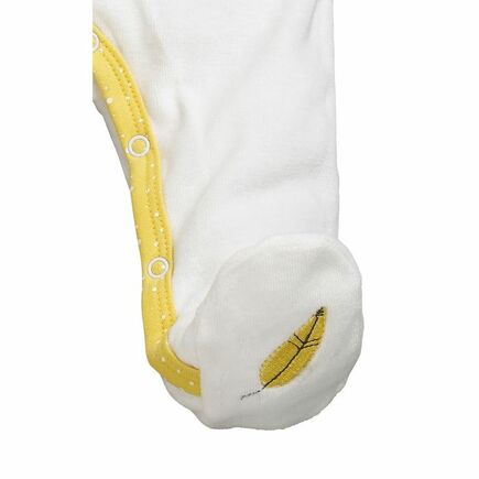 Pyjama velours blanc/jaune 3 mois Babyfan SAUTHON Baby déco