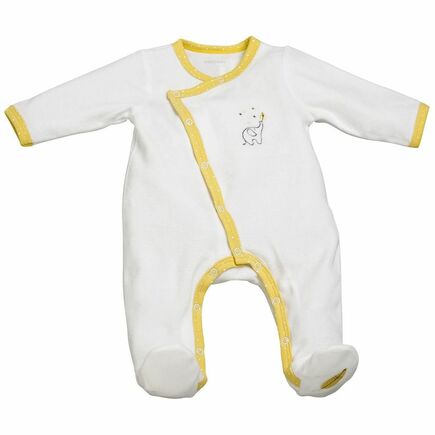 Pyjama velours blanc/jaune 3 mois Babyfan SAUTHON Baby déco - 3