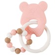 Anneau de dentition silicone souris billes rose NATTOU