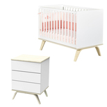 Chambre DUO lit 120x60 Petite commode SERENA