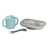 Coffret d'apprentissage silicone + tasse - Blue