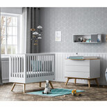 Chambre DUO Lit 60x120 Commode NATURE Blanc