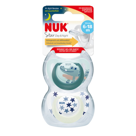 2 Sucettes STARLIGHT 6-18m Garçon NUK - 2