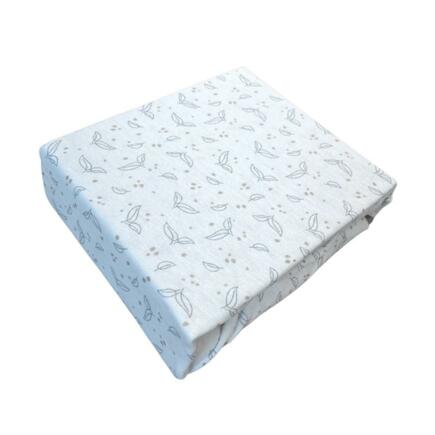 Drap Housse Jersey 40x80 cm Feuillage Blanc FEE MOI DORMIR