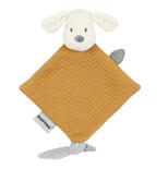 Mini doudou chien jacquard caramel CHARLIE