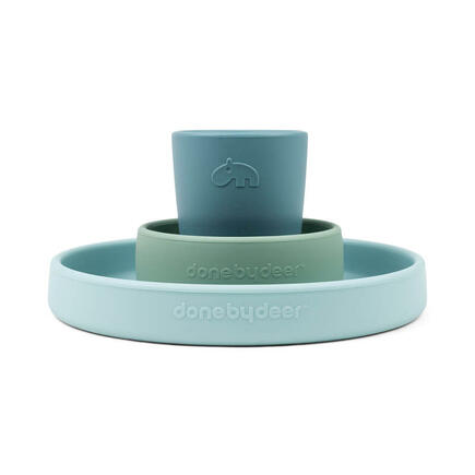 Coffret Repas en Silicone HAPPY CLOUDS Bleu DONE BY DEER - 2