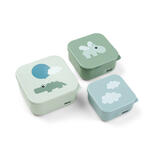 Lot de 3 Boîtes à Gouter HAPPY CLOUDS Vert 