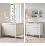 Chambre DUO Lit 60x120 Commode TELA Blanc/Bois