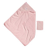 Cape de Bain et Gant de Toilette Rose ALICE & POMME