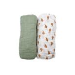 Lot de 2 Draps housse bio BOTANICA