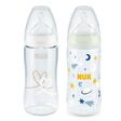 Lot de 2 biberons First Choice + TC 300ml Silicone 0-6m M Jour/Nuit NUK