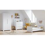 Chambre TRIO Lit 70x140 cm + Commode Armoire OVA Blanc