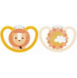 Lot de 2 Sucettes SPACE 6-18m Lion/Soleil