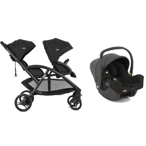 Poussette DUO EVALITE double + I-SNUG 2 Shale JOIE