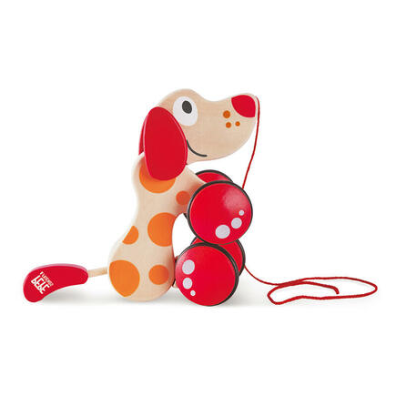 Chien Puppy à tirer Bois et rouge HAPE