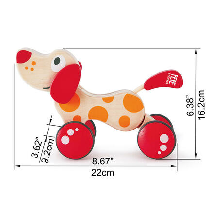 Chien Puppy à tirer Bois et rouge HAPE - 4