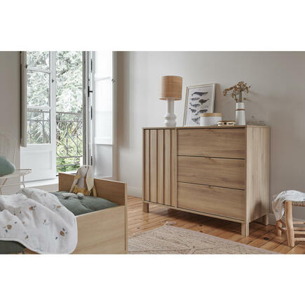 Commode 1 porte 3 tiroirs CALYPSO Chêne du bocage GALIPETTE - 3