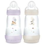 Lot de 2 biberons anti colique 260mL 2-12 mois Planet Love - Lilas