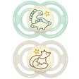 Lot de 2 sucettes Perfect animaux dès 6 mois Planet Love Night - Coloris aléatoire MAM