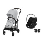 Poussette Duo Melio 4 Fog Grey + Cloud G I-Size Moon Black