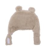 Bonnet ours fausse fourrure angora beige 6/12 mois