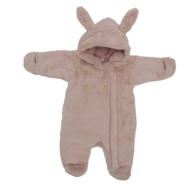 Combi pilote lapin fausse fourrure pétale 0/3 mois BB&CO