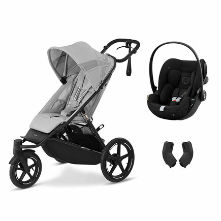 Poussette duo Avi Spin - Fog grey + Cloud G - Moon Black CYBEX