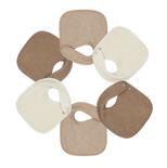 Lot de 6 bavoirs de naissance nid d'abeille - Beige/chocolat