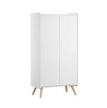 Armoire 2 portes Vintage - Blanc/chêne