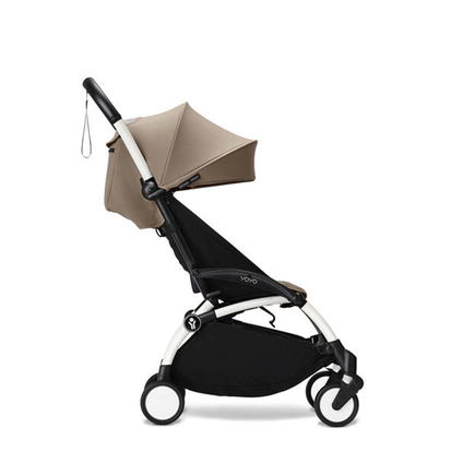 Poussette YOYO 3 Pack 6+ Taupe / Cadre Blanc STOKKE