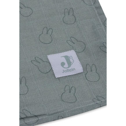 Lot de 2 langes en gaze de coton larges 115x115cm Miffy - Sea green JOLLEIN - 2