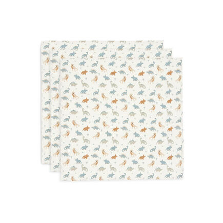 Lot de 3 langes en gaze de coton small 70x70cm Roarsome - Multicolor JOLLEIN